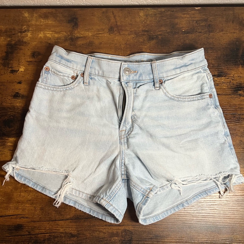 American Eagle Light Blue Denim Women Shorts